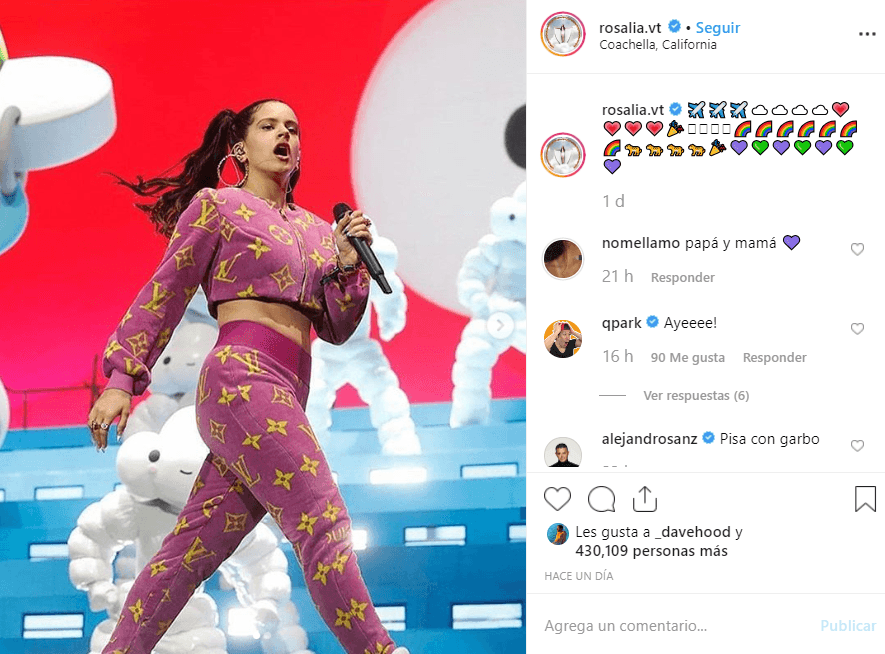 Rosalía usó un conjunto deportivo de Louis Vuitton en su dueto con J Balvin.