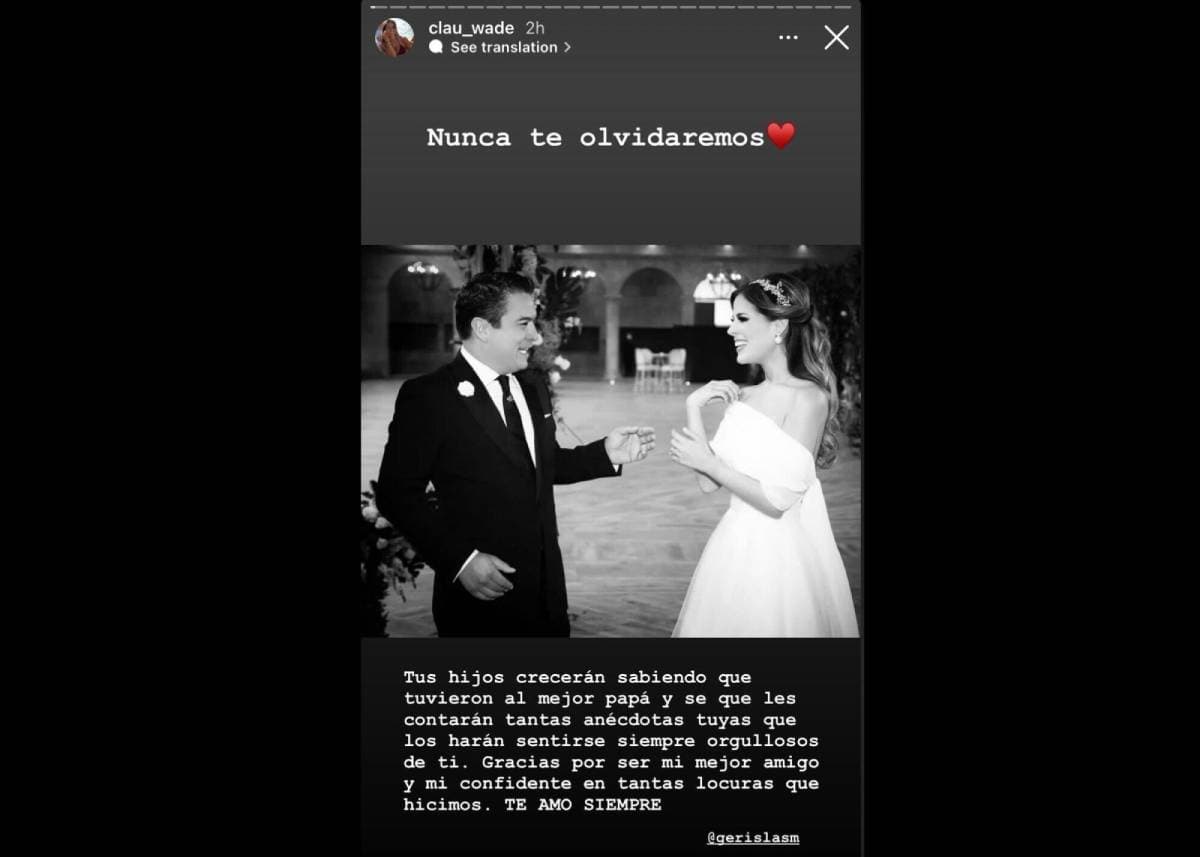 Claudia Wade conmueve al despedir a su fallecido esposo, Gerardo Islas