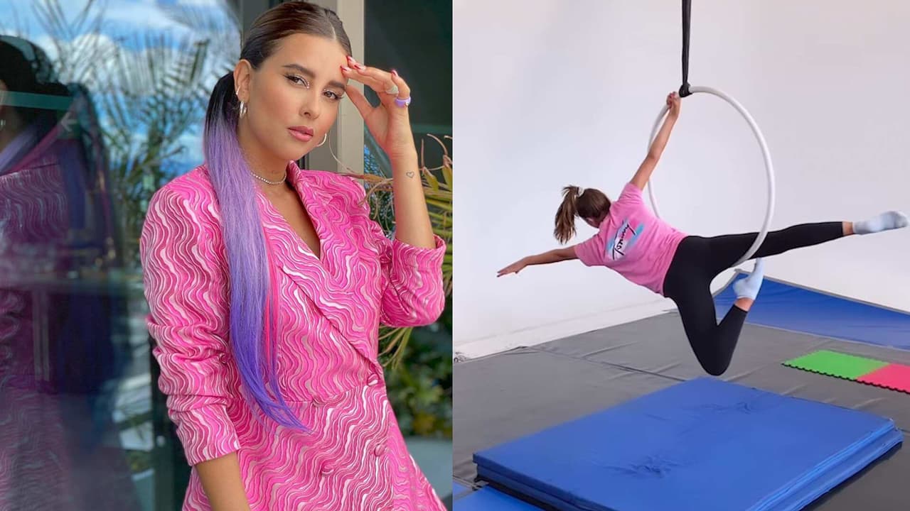 Paulina Goto sorprende en redes al mostrar que es toda una experta en danza aérea en aro
