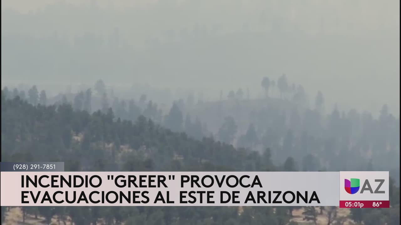 Incendio “Greer” consume más de 9,500 acres en el este de Arizona