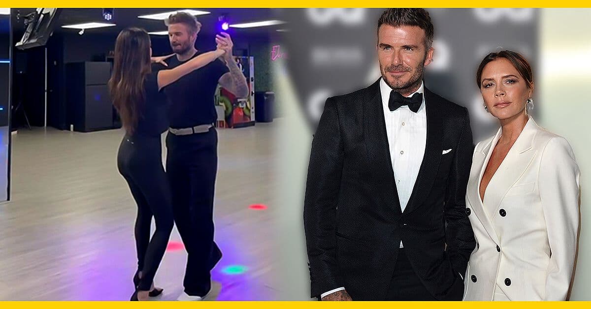 Victoria Beckham lleva a su esposo David a tomar una clase de salsa