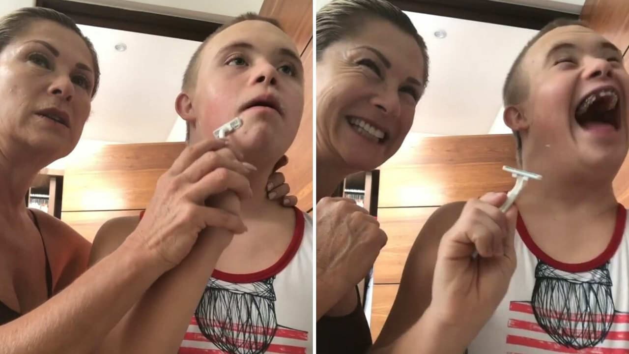 El tierno video en el que Lety Calderón le enseña a su hijo Luciano a rasurarse