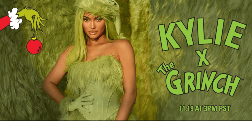 Kylie Jenner y el Grinch lanzan el maquillaje que se va a robar nuestro amor esta Navidad