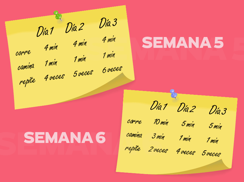 De la semana 1 a la semana 10, solo necesitas de 20 a 40 minutos de ejercicio.