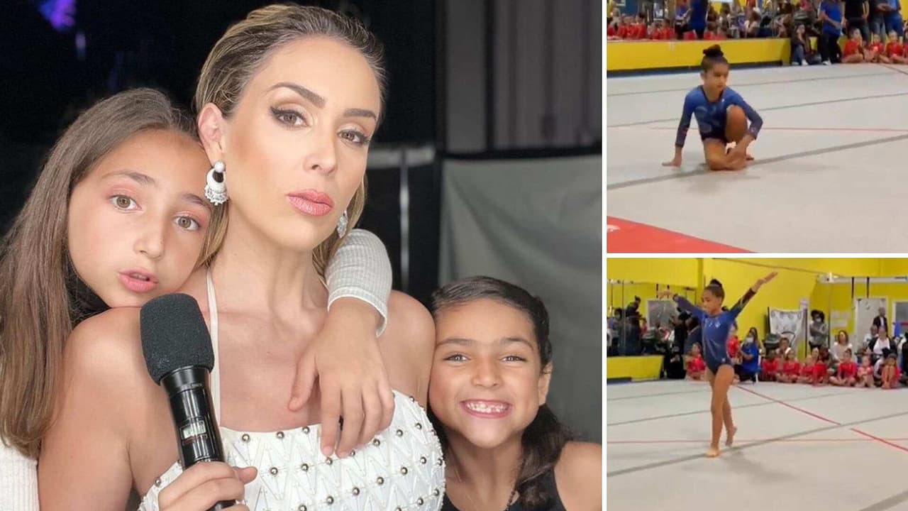 Jacky Bracamontes presume orgullosa la primera competencia de gimnasia de sus hijas