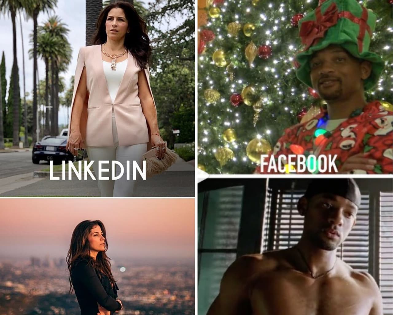 Famosos se divierten comparando qué imágenes publicarían de perfil para diferentes redes como: Linkedin, Facebook, Instagram y Tinder.