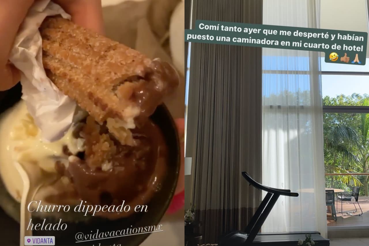 Camila no se quiso quedar atrás y también se cumplió el antojo de comer churro con helado, pero, al siguiente día mostró que le llevaron una caminadora a su habitación para quemar las calorías.
<br>
<br>"Comí tanto ayer que me desperté y habían puesto una caminadora en mi cuarto de hotel", compartió la protagonista de 'Rubí'.