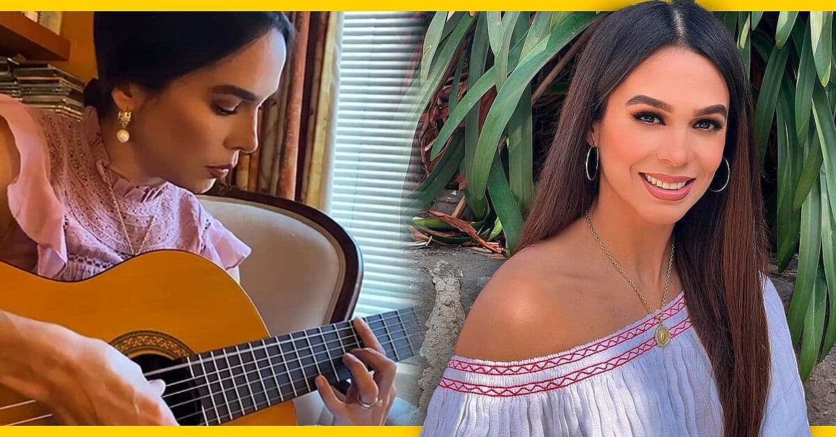 Biby Gaytán sorprende con su talento para tocar guitarra clásica