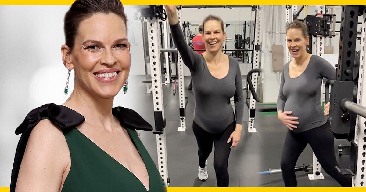 Hilary Swank presume su rutina de ejercicio en la recta final de su embarazo