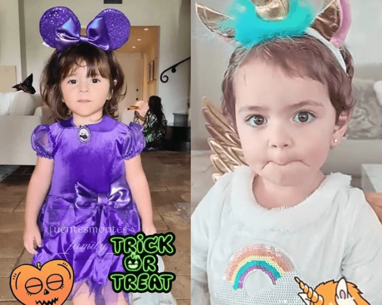 Emilia y Paula, las mellizas de Jacky Bracamontes, robaron la atención al aparecer en las cuentas de sus padres con novedosos disfraces. Además, posaron junto a sus hermanitas mayores, Jacky, Carolina y Renata.
<br>