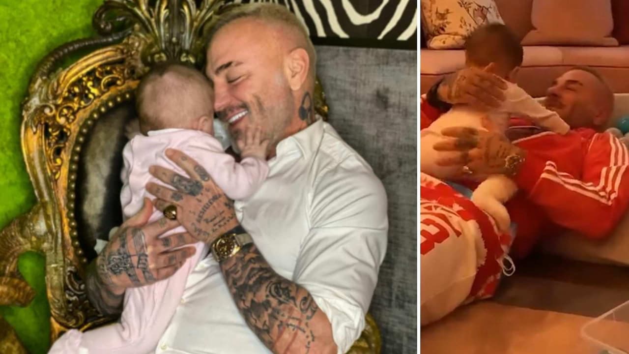 Sharon Fonseca capta gracioso momento entre Blu y Gianluca; ella termina escupiéndole a su papá