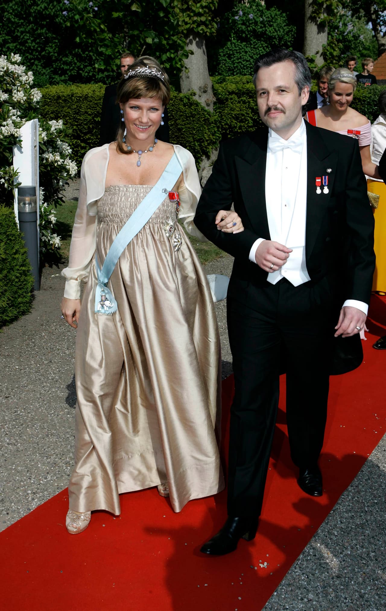 Princess Martha Louise and Ari Behn arrive for the wedding of Denmark's Prince Joachim and Marie Cavallier of France in Moegeltoender, Denmark on Saturday May 24, 2008. Prince Joachim and Marie Cavallier of France exchanged vows Saturday in a church wedding attended by Scandinavian royals and other dignitaries. The 38-year-old divorce announced in October that he was engaged to Cavallier, who is 32. Joachim is Queen Margrethe's youngest son and fourth in line to Denmark's throne. (AP Photo/Polfoto, Kim Agersten) ** DENMARK OUT **