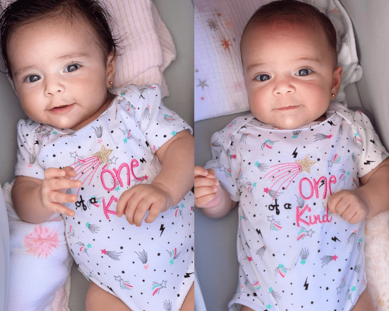 La orgullosa mamá fue compartiendo el crecimiento de sus bebés con sus miles de seguidores. En estas imágenes, tenían cuatro meses.