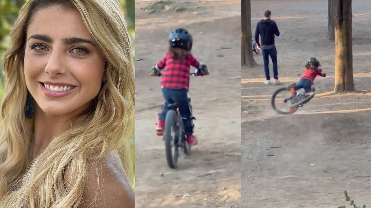 Michelle Renaud: Su hijo tuvo una aparatosa caída de la bicicleta