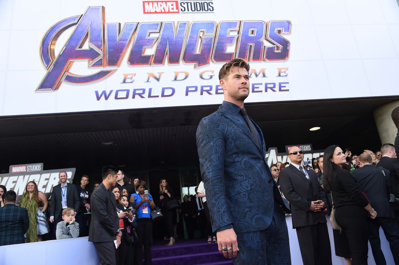 Chris Hemsworth arrives at the premiere of "Avengers: Endgame" at the Los Angeles Convention Center on Monday, April 22, 2019. (Photo by Chris Pizzello/Invision/AP)