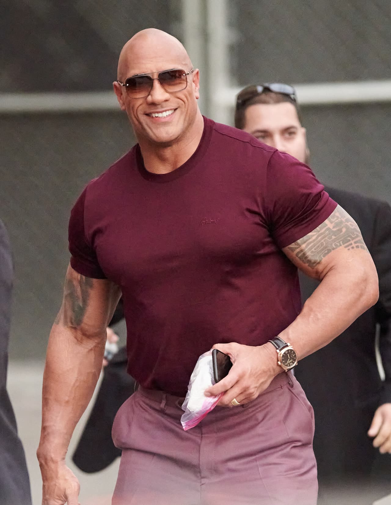 LOS ANGELES, CA - DECEMBER 10: Dwayne Johnson is seen at 'Jimmy Kimmel Live' on December 10, 2019 in Los Angeles, California. (Photo by RB/Bauer-Griffin/GC Images)