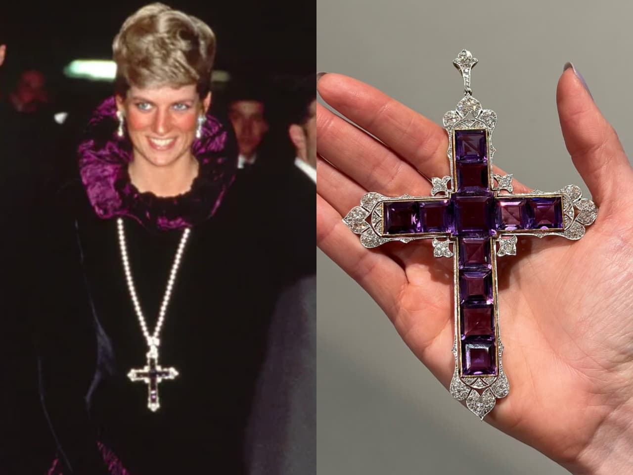 Lady Di usó esta icónica Cruz de Attallah en 1987.