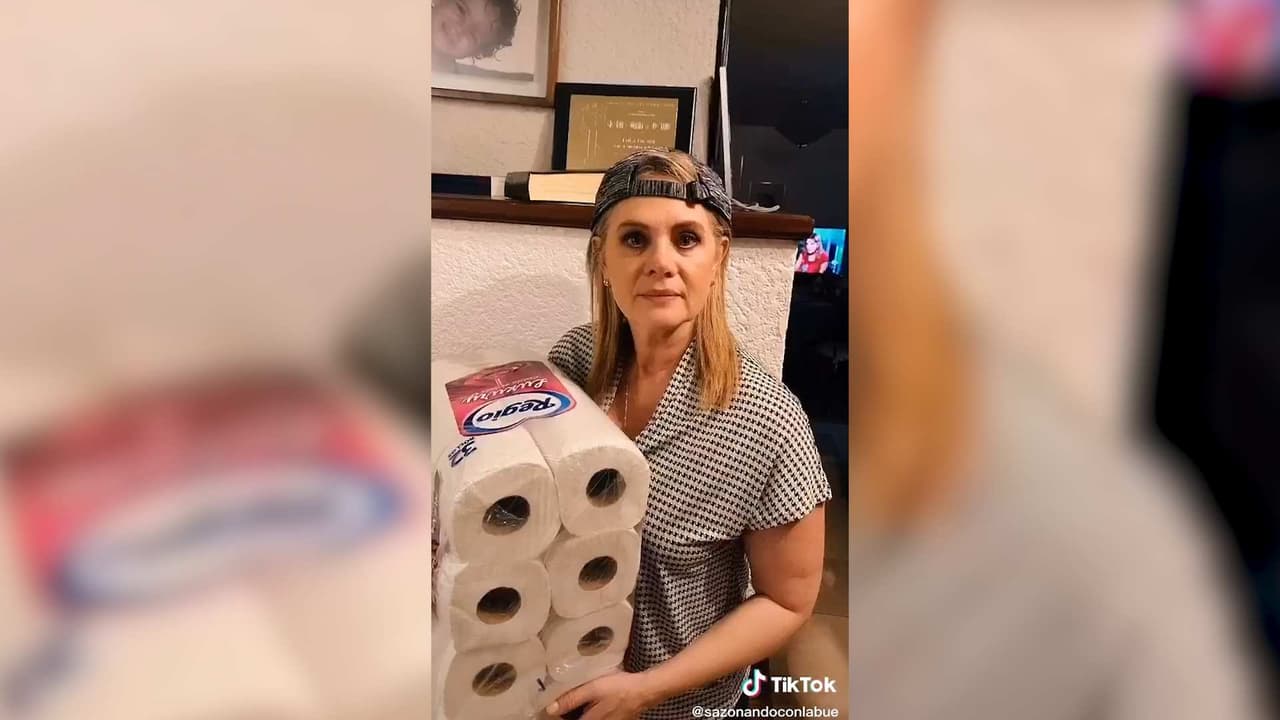 Video: Erika Buenfil dedica video de Tik Tok a quienes hacen compras de pánico