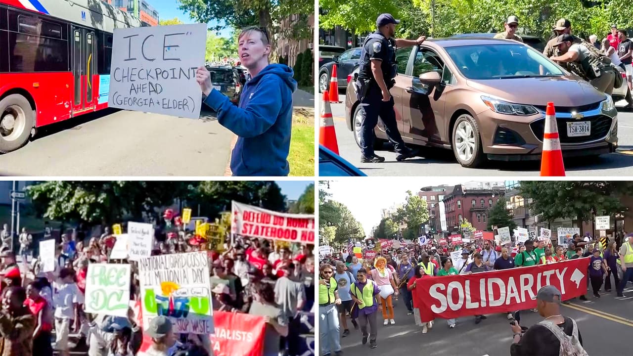 Manifestantes rechazan envío de militares a DC y otras políticas de Trump previo al 'Labor Day'