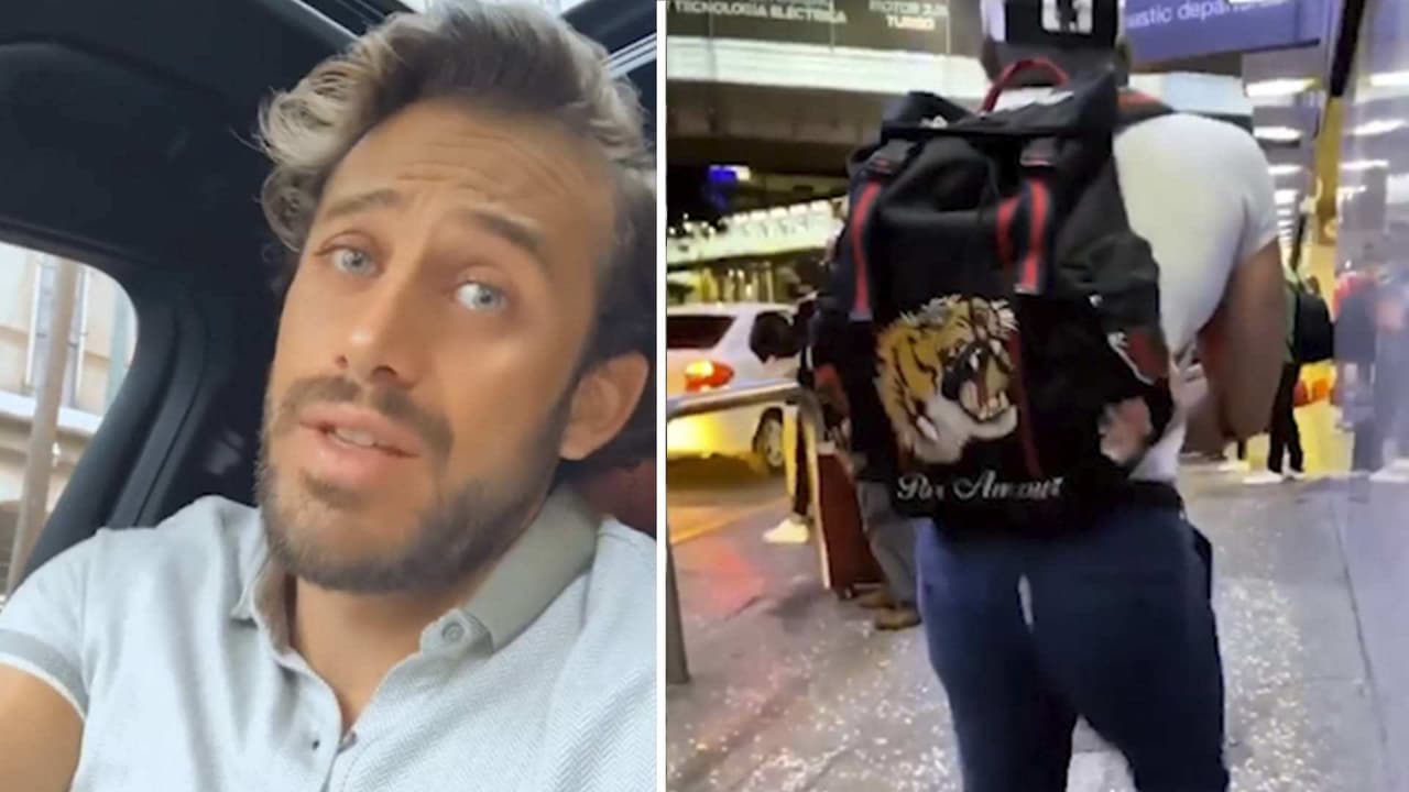 Video: Oops, Lambda García mostró de más mientras caminaba en el aeropuerto