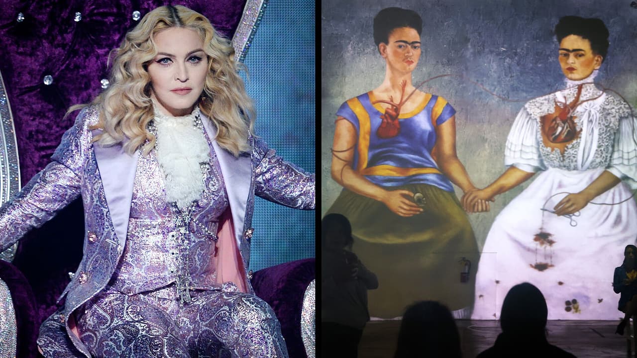 Madonna y sus hijas bailan "Cielito lindo" en exposición de Frida Kahlo