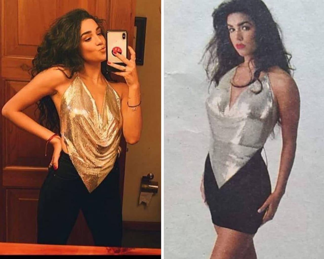 En octubre de 2019, Alejandra "asaltó" el clóset de su talentosa madre y tomó prestado un top plateado con el que Biby Gaytán llegó a enamorar a muchos en presentaciones y sesiones fotográficas.