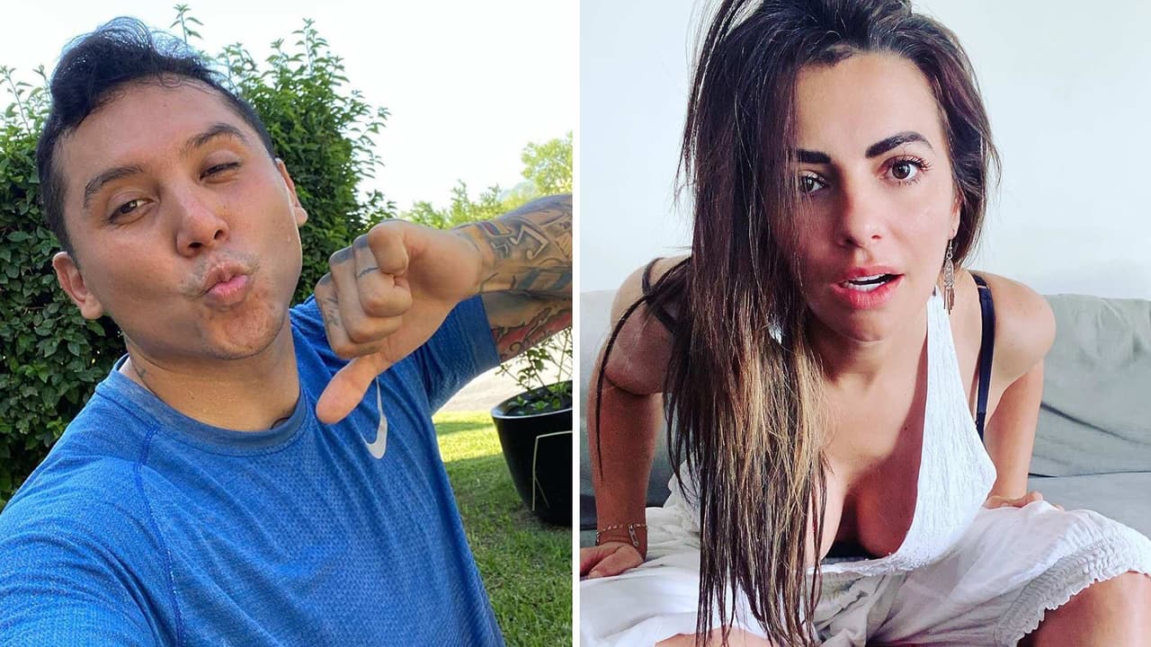 Cecilia Galliano y Edwin Luna imitan a personajes de la película ‘La era de hielo’