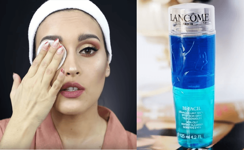Desmaquillante bifásico: La composición de este producto se integra de partes acuosas y oleosas, pero al momento de agitarlo, mezclaro y aplicarlo sobre la piel, ayuda no sólo a remover todo tipo de maquillaje, sino que además proporciona hidratación en tu rostro