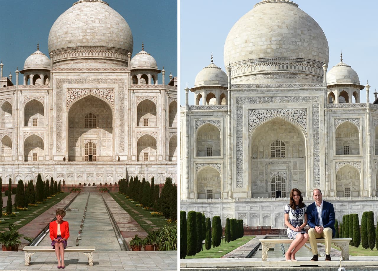 Otro momento memorable fue cuando Kate y su esposo recrearon la icónica foto que su madre se tomó en el Taj Mahal en 1992.