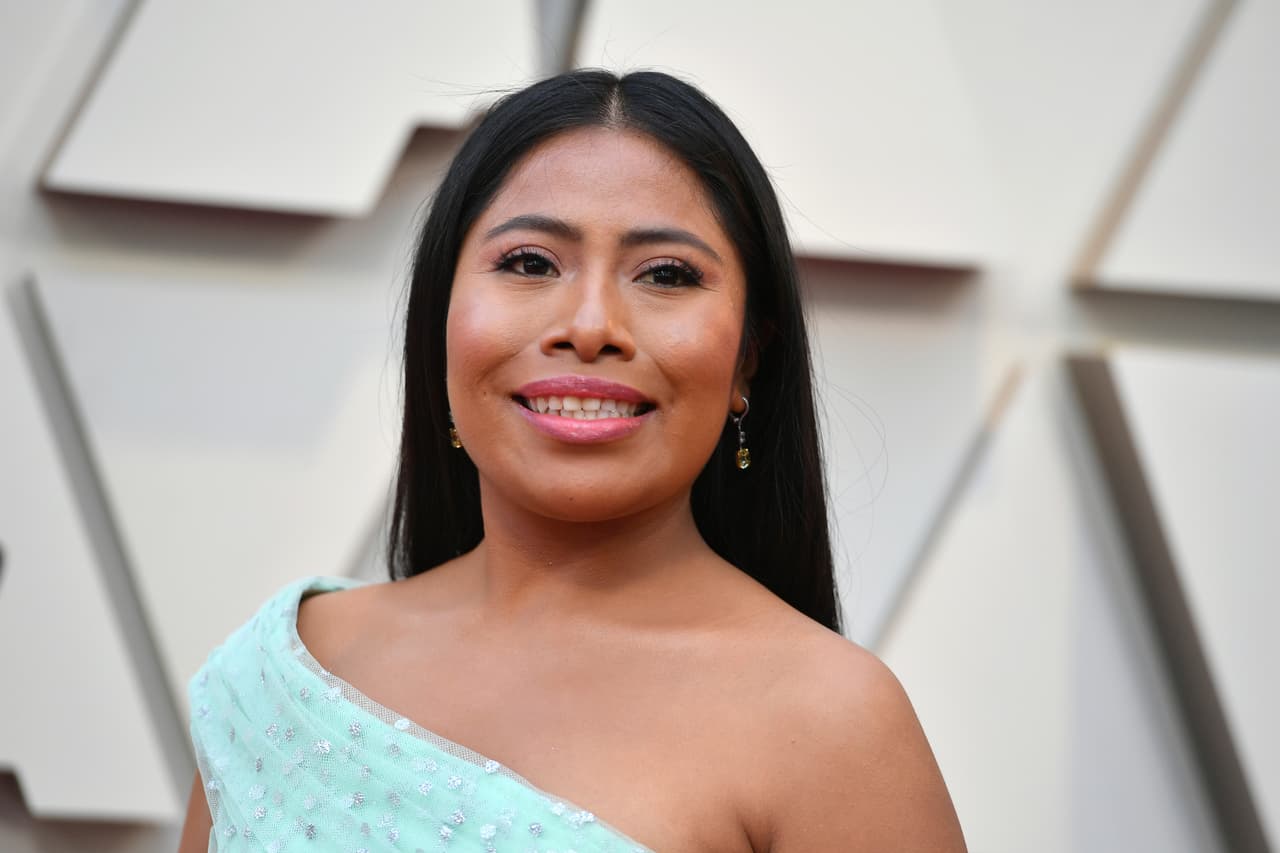 Yalitza Aparicio arrives at the Oscars on Sunday, Feb. 24, 2019, at the Dolby Theatre in Los Angeles. (Photo by Jordan Strauss/Invision/AP)