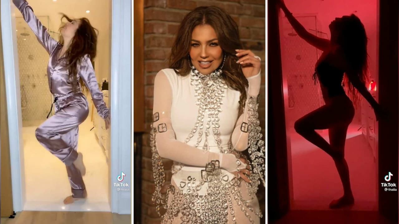 Thalía se une a atrevido reto de TikTok y muestra su escultural figura