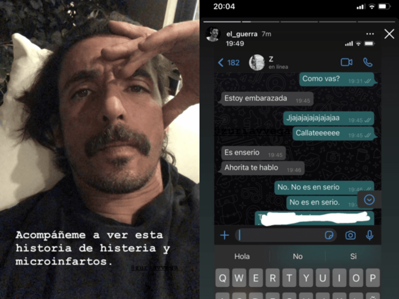 Zuria Vega bromea con Alberto Guerra y le dice que está embarazada