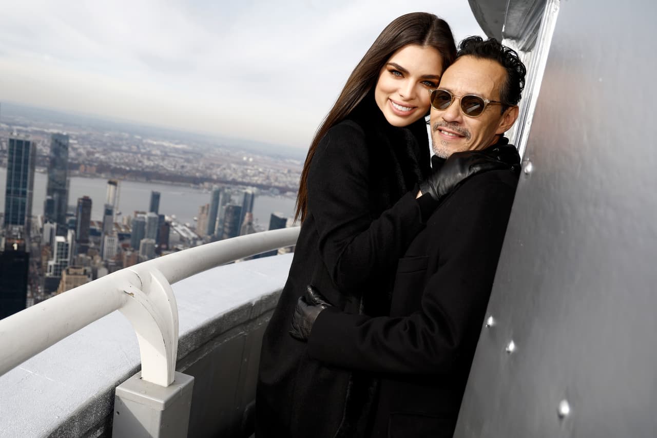 NEW YORK, NEW YORK - DECEMBER 05: Nadia Ferreira and Marc Anthony visit the Empire State Building on December 05, 2022 in New York City. (Photo by John Lamparski/Getty Images for Empire State Realty Trust)