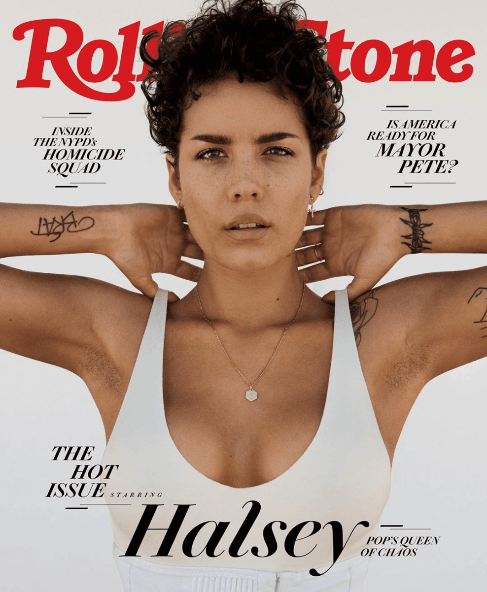 En la portada de la revista Rolling Stone, Halsey posó con vello en las axilas, asegurando que es algo natural de lo que las mujeres no deben sentirse avergonzadas. Además en su sencillo “Nightmare”habla sobre la libertad de las mujeres de decidir sobre su cuerpo.
