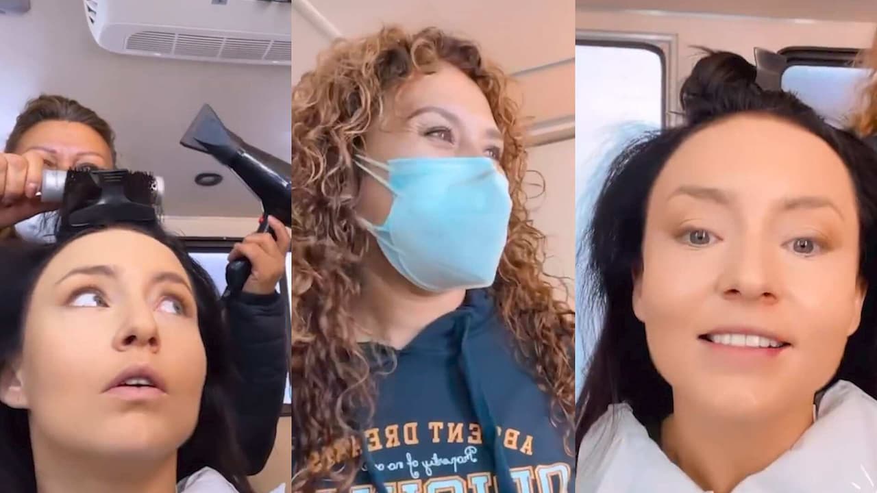 Angelique Boyer asustó a las chicas de maquillaje para despertarlas un poco