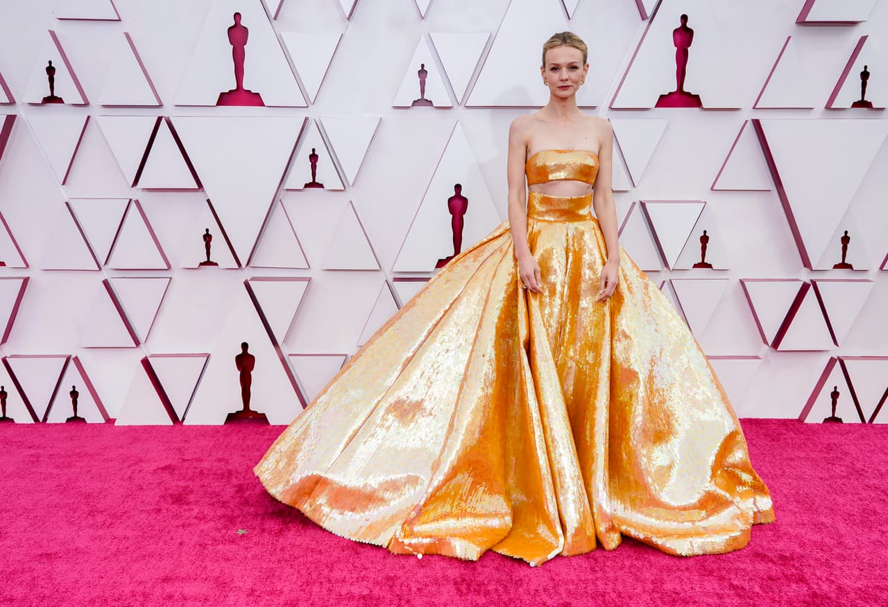 LOS ANGELES, CALIFORNIA – APRIL 25: Carey Mulligan attends the 93rd Annual Academy Awards at Union Station on April 25, 2021 in Los Angeles, California. (Photo by Chris Pizzello-Pool/Getty Images)