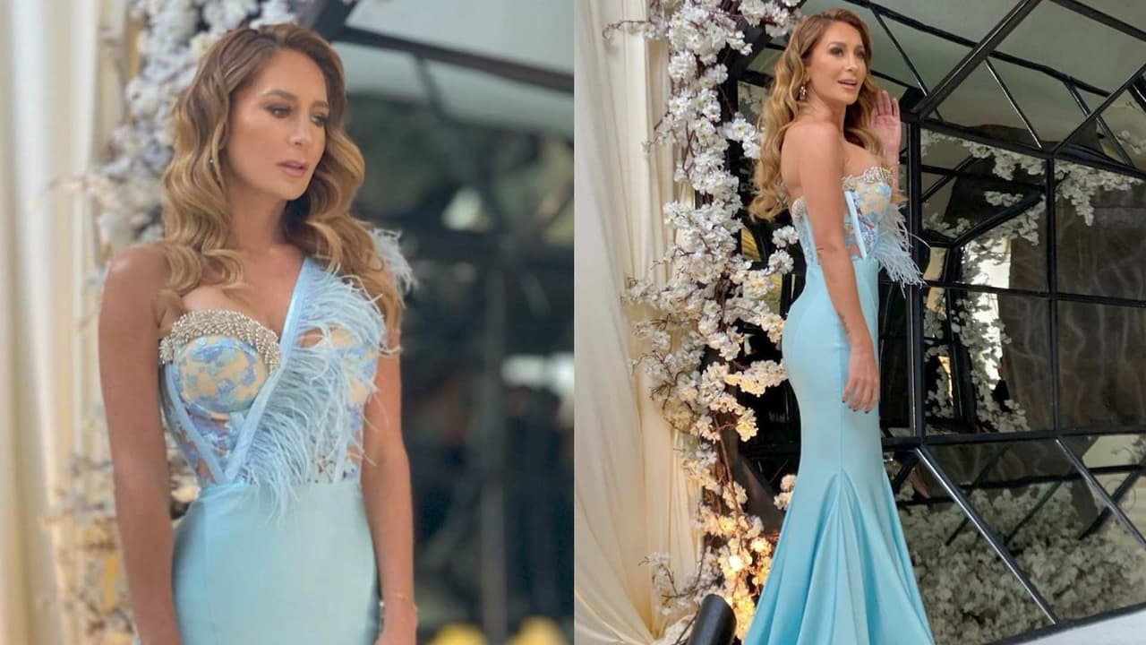 En espectacular vestido: Geraldine Bazán se va a una boda y muestra lo increíble que la pasó