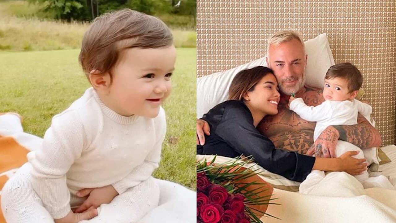 Blu, hija de Sharon Fonseca,  enternece las redes al intentar despertar a su papá