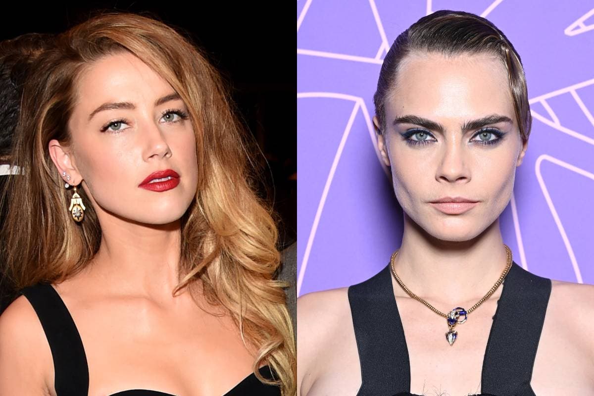 Revelan fotos de Amber Heard y Cara Delevingne besándose