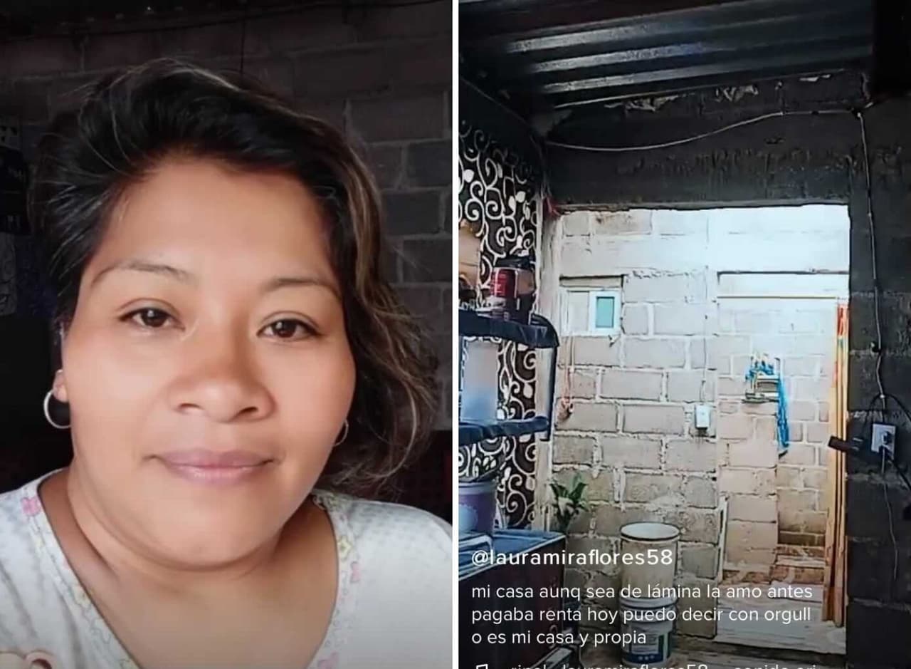 Mujer se vuelve viral por su casa de lamina