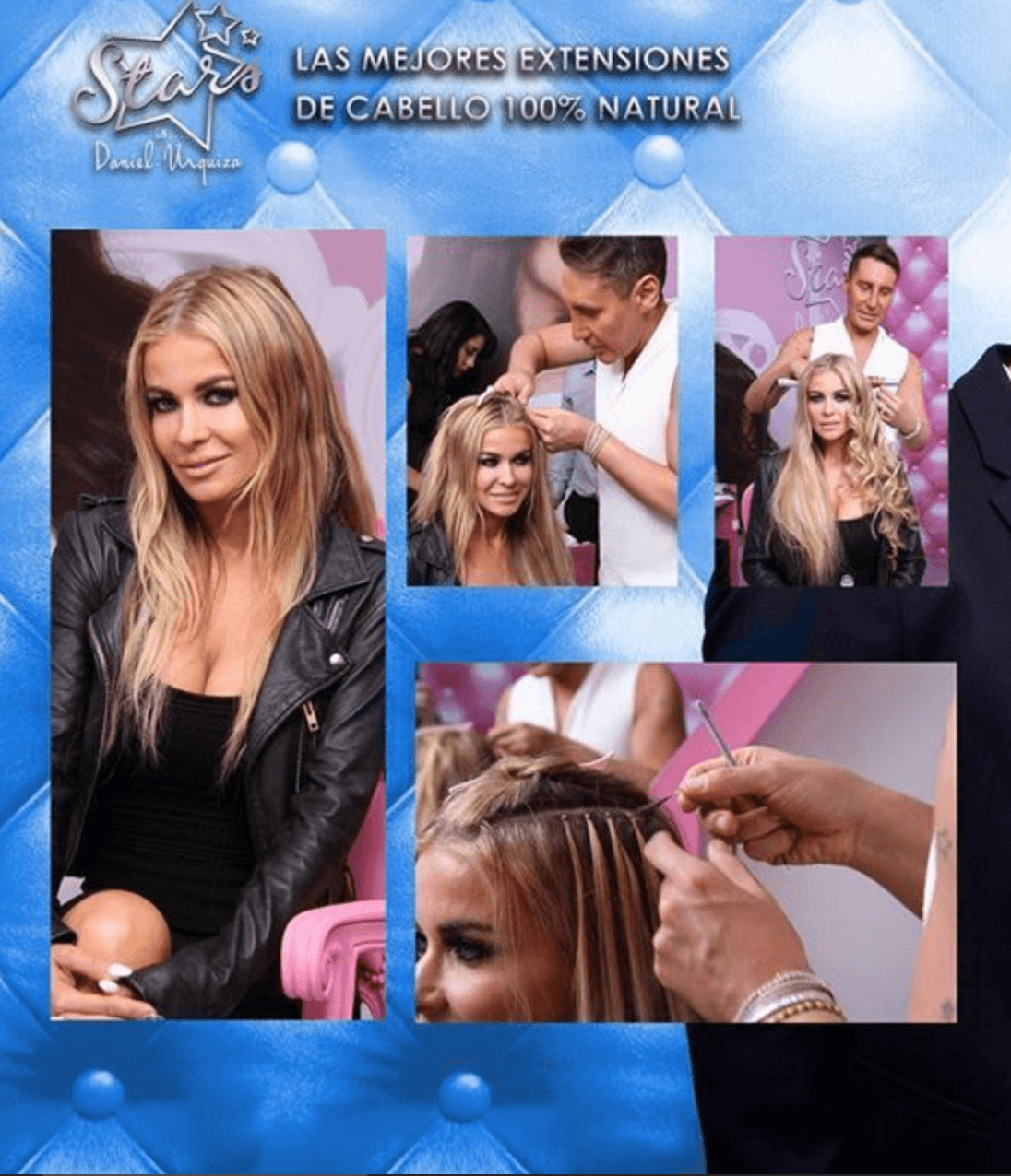 Para aquella visita de la 
<i>Playmate</i> a México, Daniel Urquiza le hizo una increíble transformación de cabello con largas extensiones rubias.