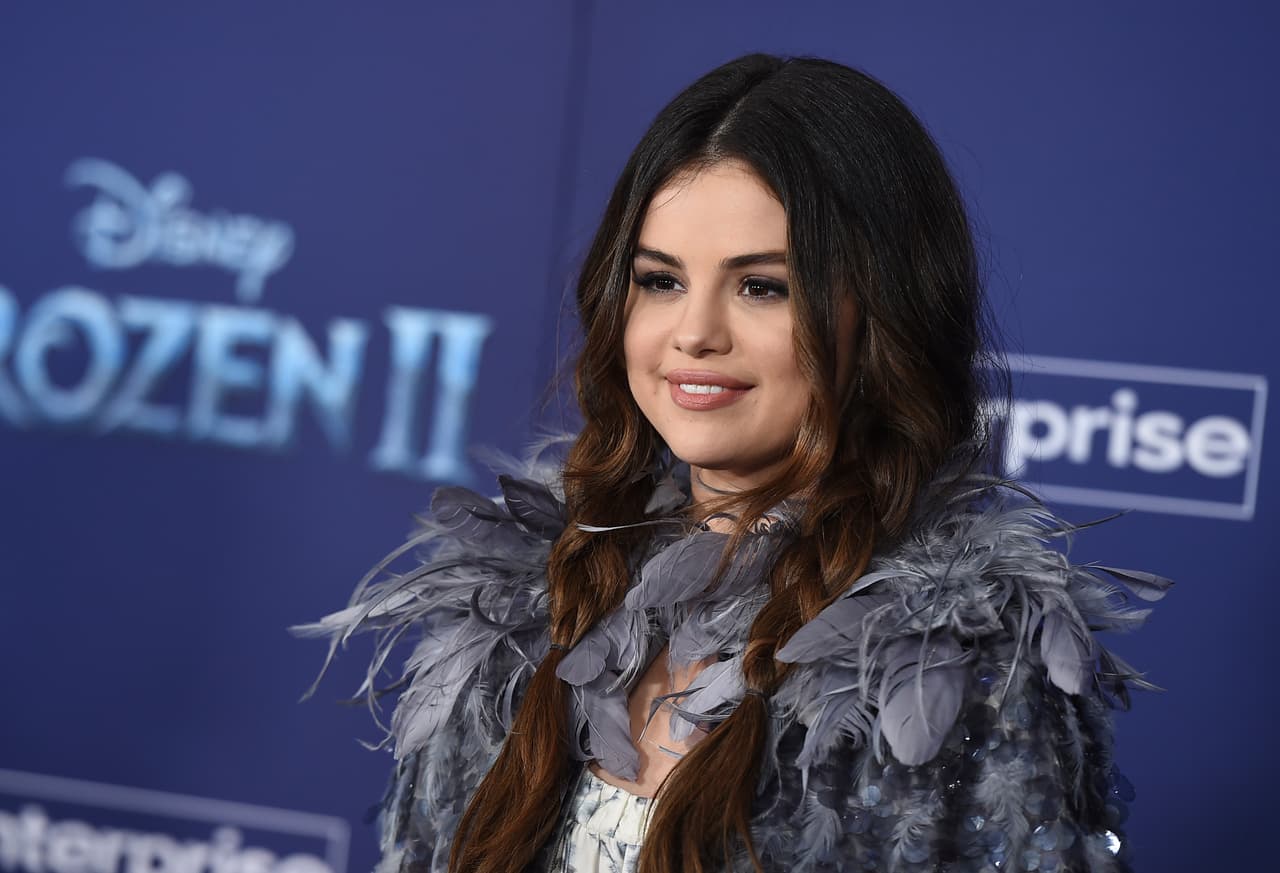 Selena Gomez arrives at the world premiere of "Frozen 2" at the Dolby Theatre on Thursday, Nov. 7, 2019, in Los Angeles. (Photo by Jordan Strauss/Invision/AP)