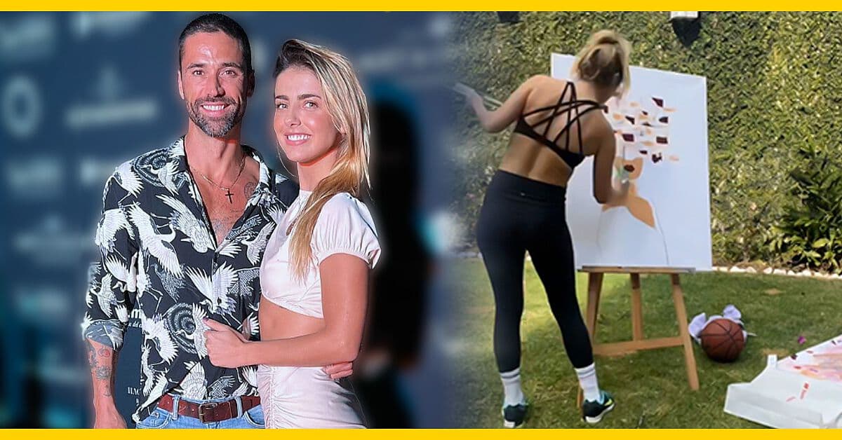 Michelle Renaud y Matías Novoa disfrutan pintando cuadros juntos