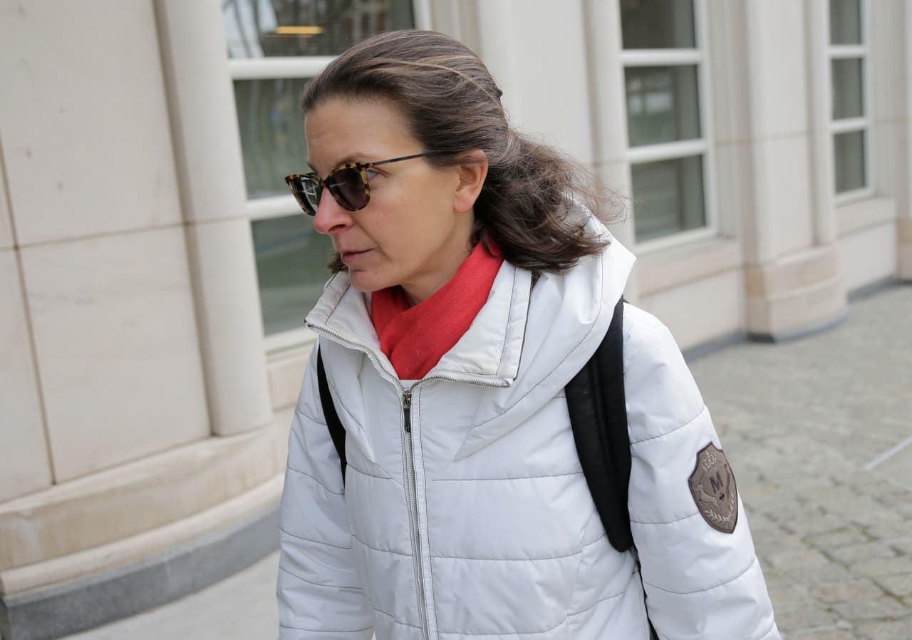 Liquor heiress Clare Bronfman arrives to federal court in New York, Thursday, Dec. 6, 2018. Authorities say NXIVM founder Keith Raniere ran a secret society of sex slaves who were branded with his initials with the help of Bronfman and television actress Alison Mack.(AP Photo/Seth Wenig)
