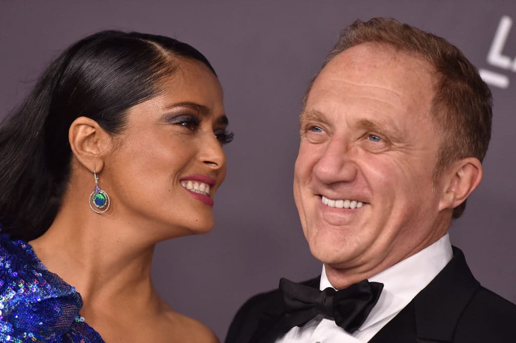 LOS ANGELES, CA - NOVEMBER 04: Actress Salma Hayek and husband Francois-Henri Pinault arrive at the 2017 LACMA Art + Film Gala at LACMA on November 4, 2017 in Los Angeles, California. (Photo by Axelle/Bauer-Griffin/FilmMagic)