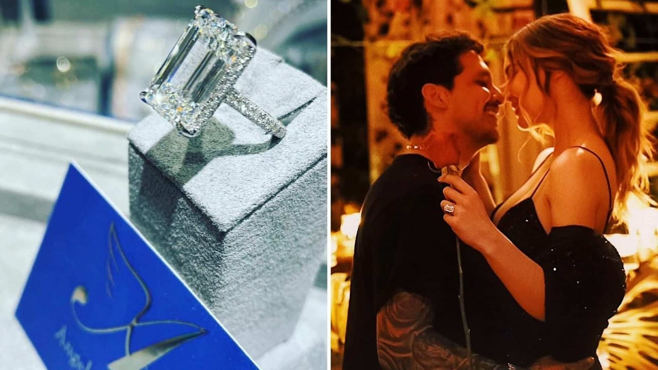 Así luce el costoso anillo de compromiso que Christian Nodal le dio a Belinda