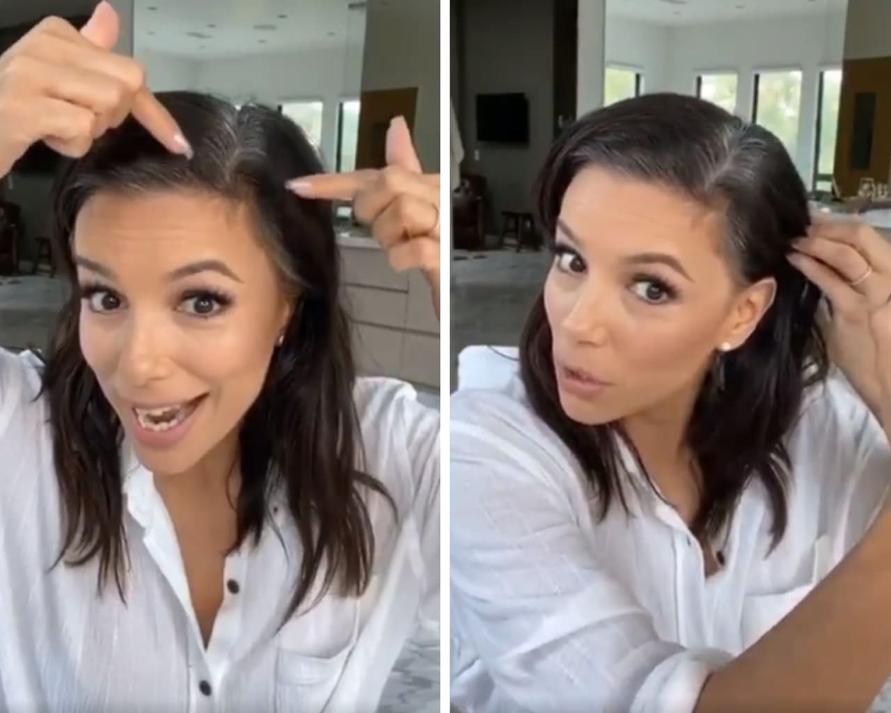 En colaboración con una línea de belleza, la actriz de "Esposas Desesperadas", Eva Longoria, compartió un producto estrella con el que únicamente cubría sus canas pero de manera termporal, con spray de color: "otra parte que amo de este producto es que no se queda manchado en mi piel, tampoco en mi maquillaje ni en mis manos".