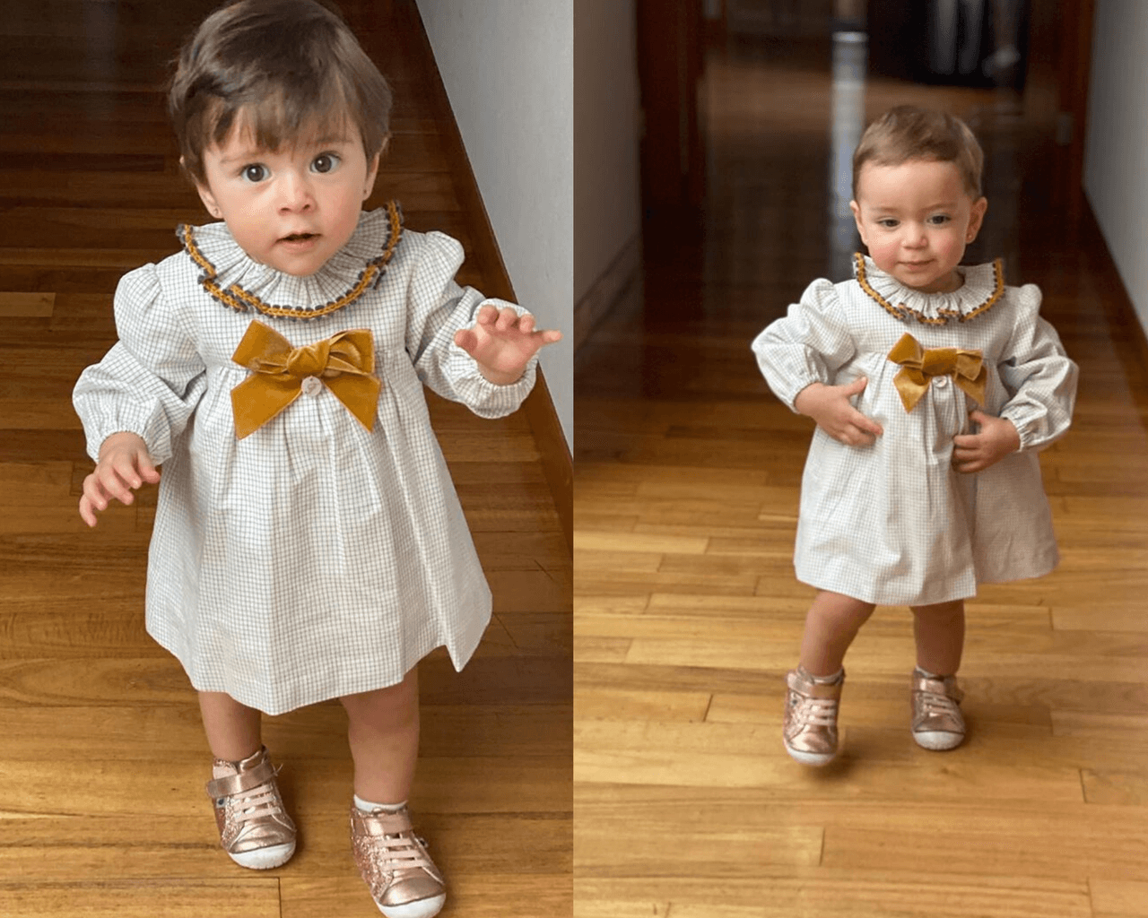 Por lo que se puede ver, las niñas ya se sostienen por su propia cuenta y seguramente, ya están dando sus primeros pasitos. Pronto andarán jugando y corriendo con sus hermanas mayores.