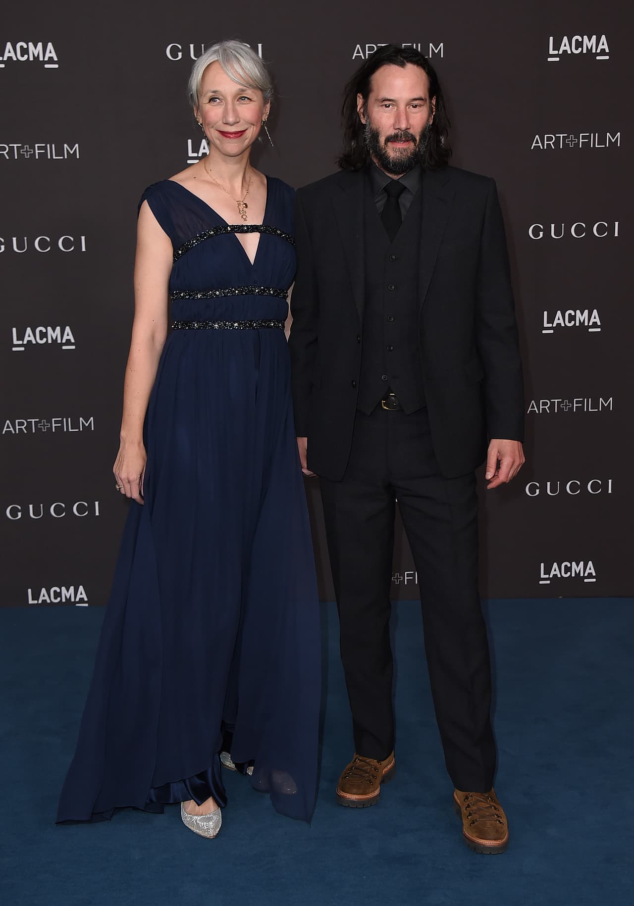 Keanu Reeves and Alexandra Grant arrive at the 2019 LACMA Art and Film Gala at Los Angeles County Museum of Art on Saturday, Nov. 2, 2019, in Los Angeles. (Photo by Jordan Strauss/Invision/AP)