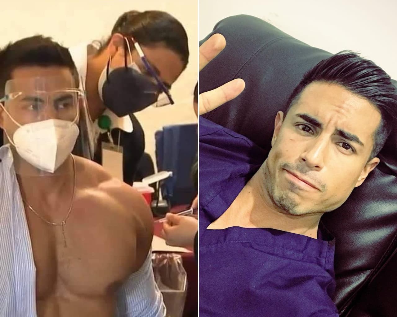 Musculoso médico recibe vacuna contra el Covid-19 y se vuelve viral